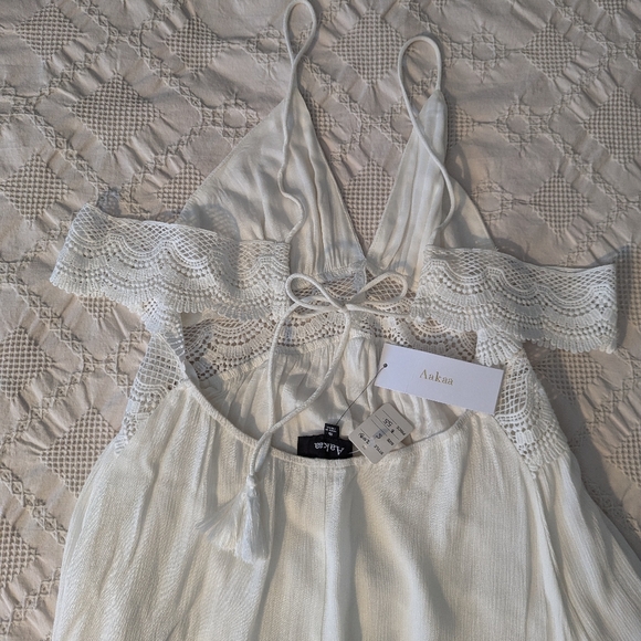 Aakaa White Linen Long Dress - Picture 3 of 8